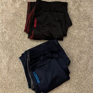 AND1 Men'sAthletic workout pants- Black with Red & Navy with Blue